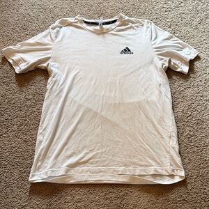 adidas Men’s White Short-Sleeve Crew Neck Athletic Tee